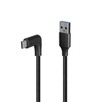 LINDY 0.5m USB A to C Right Angle Cable - 10Gbps High-Speed Data Lindy