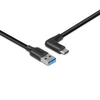 LINDY 0.5m USB A to C Right Angle Cable - 10Gbps High-Speed Data Lindy