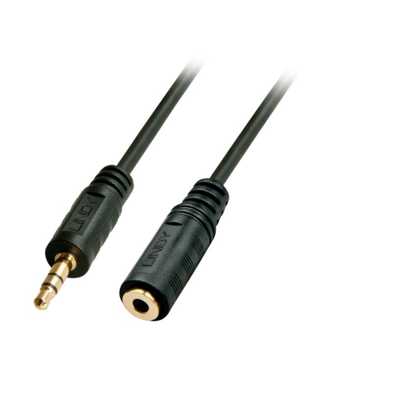 3.5mm Stereo Audio Extension Cable - Gold Plated Male to Female Lindy