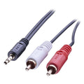 3.5mm Stereo Jack to 2 RCA Male Audio Cable - Gold Plated Lindy
