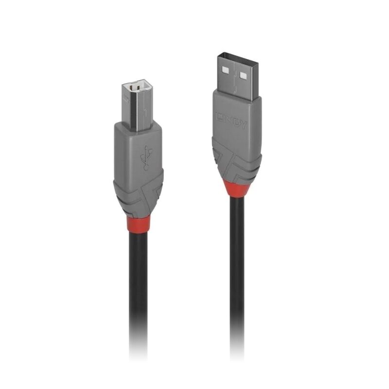 10m USB 2.0 A to B Cable - Anthra Line Printer Scanner Cable Lindy