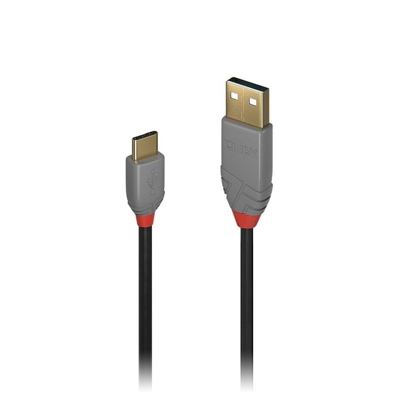 0.5m USB-A to USB-C 2.0 Cable - Anthra Line Short Charger Lindy