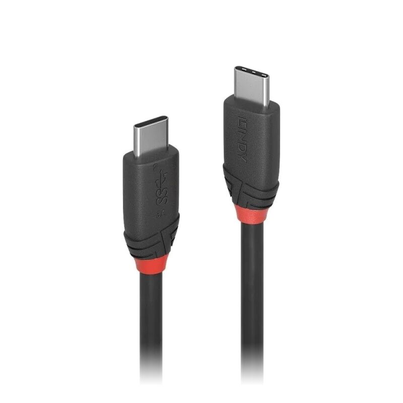 Lindy Black Line USB-C to USB-C Cable | USB 3.1 Fast Charge & Sync Lindy