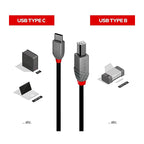 2m USB-C to USB-B 2.0 Cable - Connect Printers & Legacy Devices Lindy