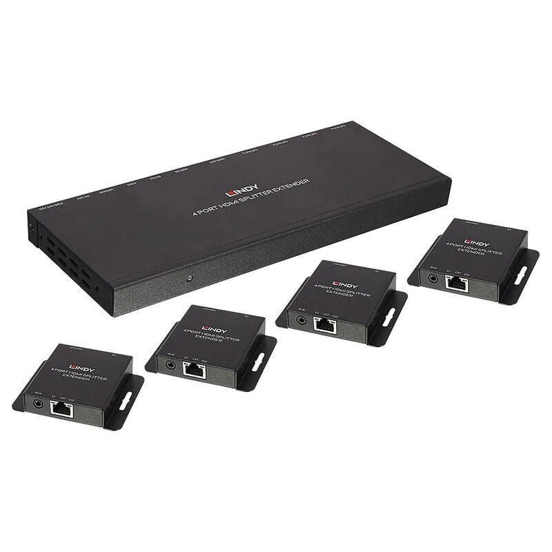 Lindy 4-Port HDMI & IR Extender Splitter over CAT6 (50m) Lindy
