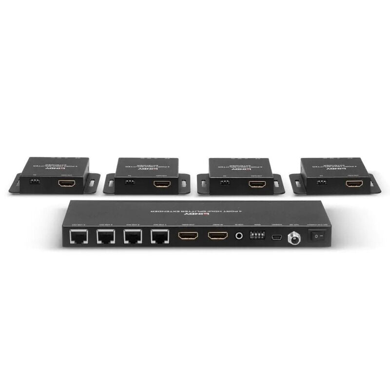 Lindy 4-Port HDMI & IR Extender Splitter over CAT6 (50m) Lindy