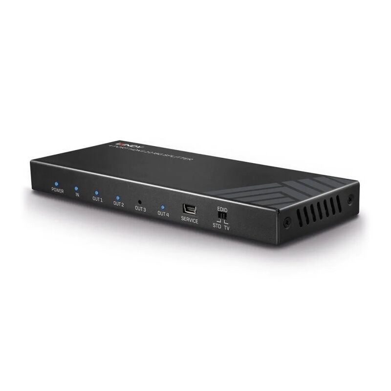 Lindy 4 Port 4K HDMI 2.0 Splitter | Connect 1 to 4 Displays Lindy