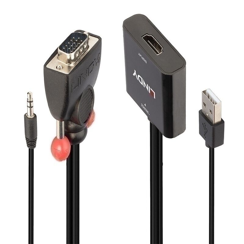 Lindy VGA & Audio to HDMI Converter - Connect Old PCs to HDMI Displays Lindy