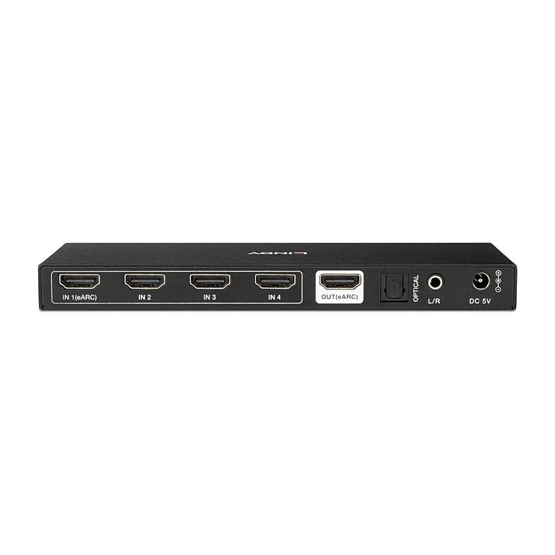 Lindy 4 Port 8K HDMI 2.1 Switch with eARC for Multiple Devices Lindy