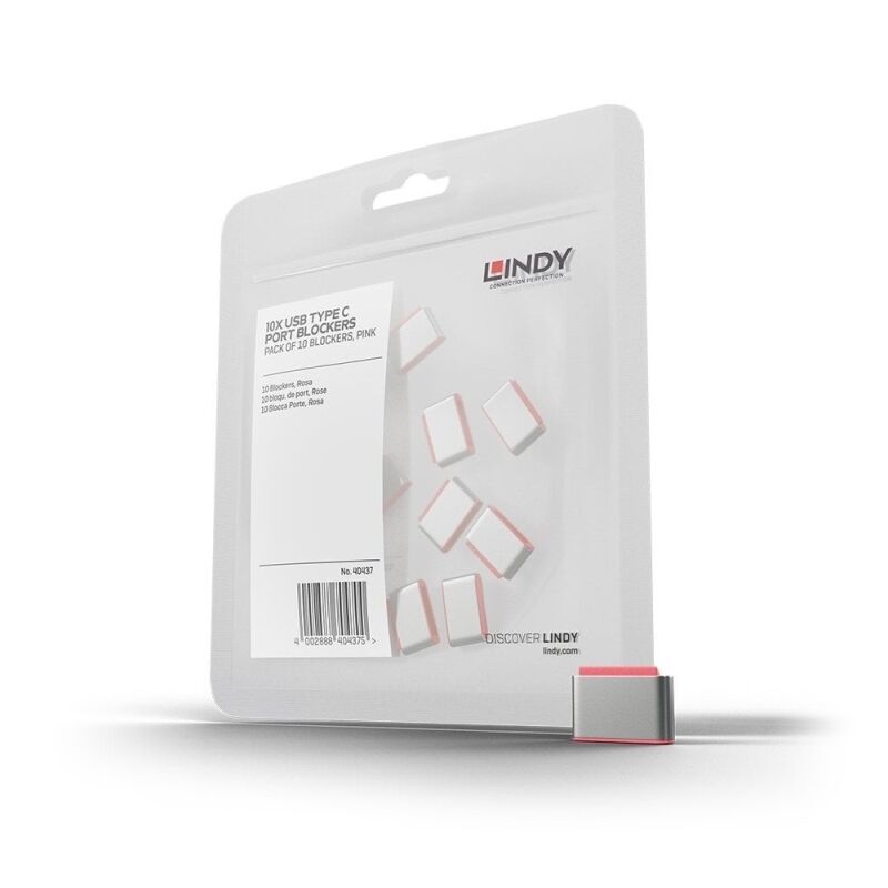 LINDY USB-C Port Blocker - 10 Pack, White Lindy