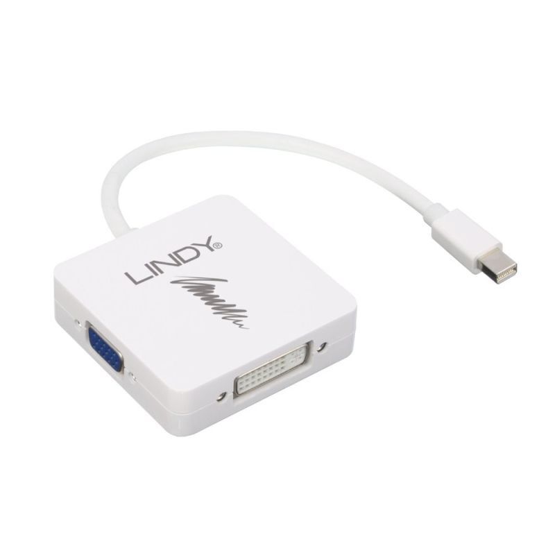 Lindy Mini DisplayPort to HDMI, DVI, VGA Multi-Display Adapter Lindy