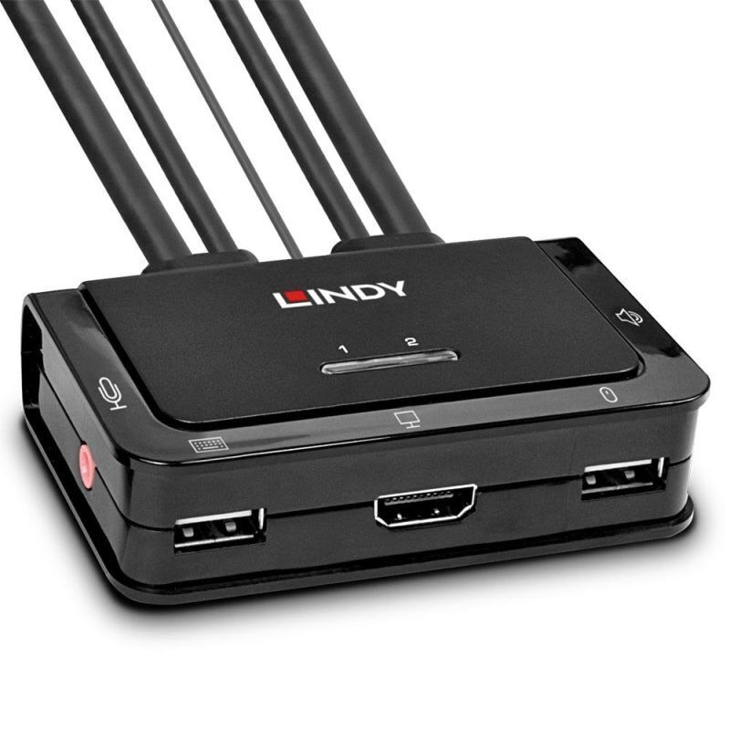 Lindy 2-Port HDMI KVM Switch: Control 2 PCs with 1 Keyboard & Mouse Lindy