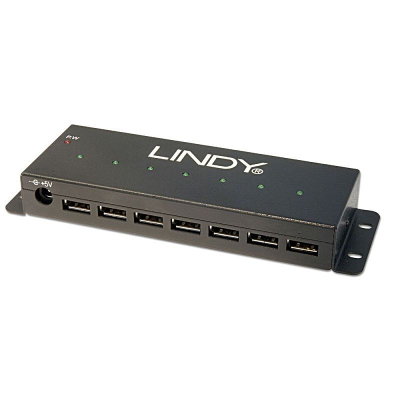 LINDY Industrial USB 2.0 Hub - 7 Port, Reliable for Tough Jobs Lindy