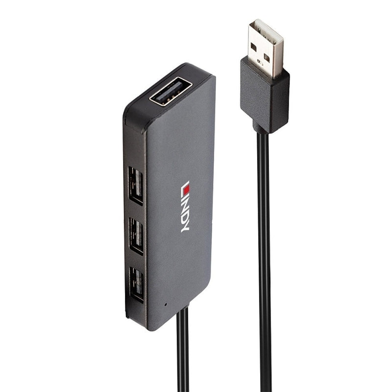 4 Port USB 2.0 Hub - USB Port Expander for PC & Laptop Lindy