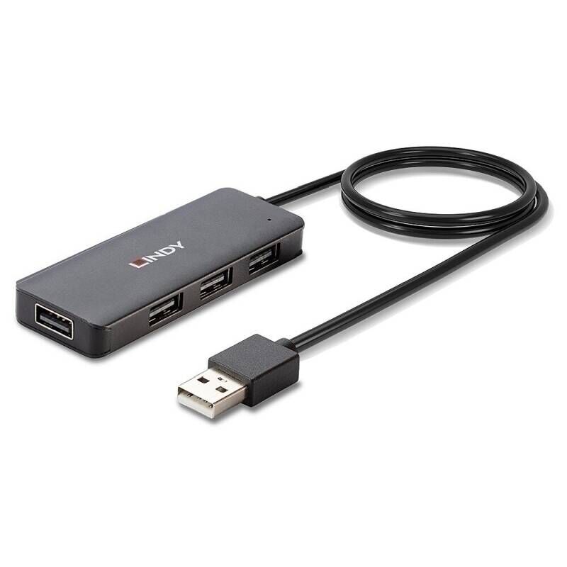 4 Port USB 2.0 Hub - USB Port Expander for PC & Laptop Lindy