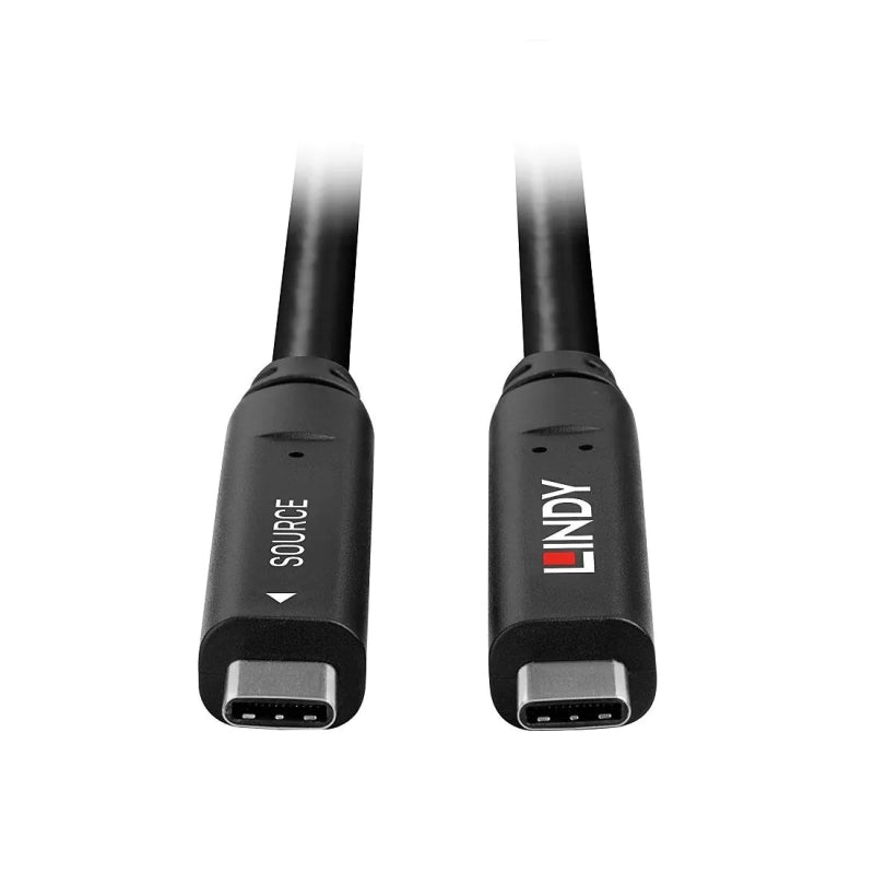 10m USB-C Hybrid Cable - DP 1.4 Video & USB 3.2 Data Lindy