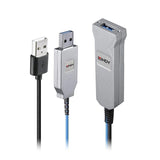 Lindy 30m Fibre Optic USB 3.0 Cable - High-Speed Long Distance Extension