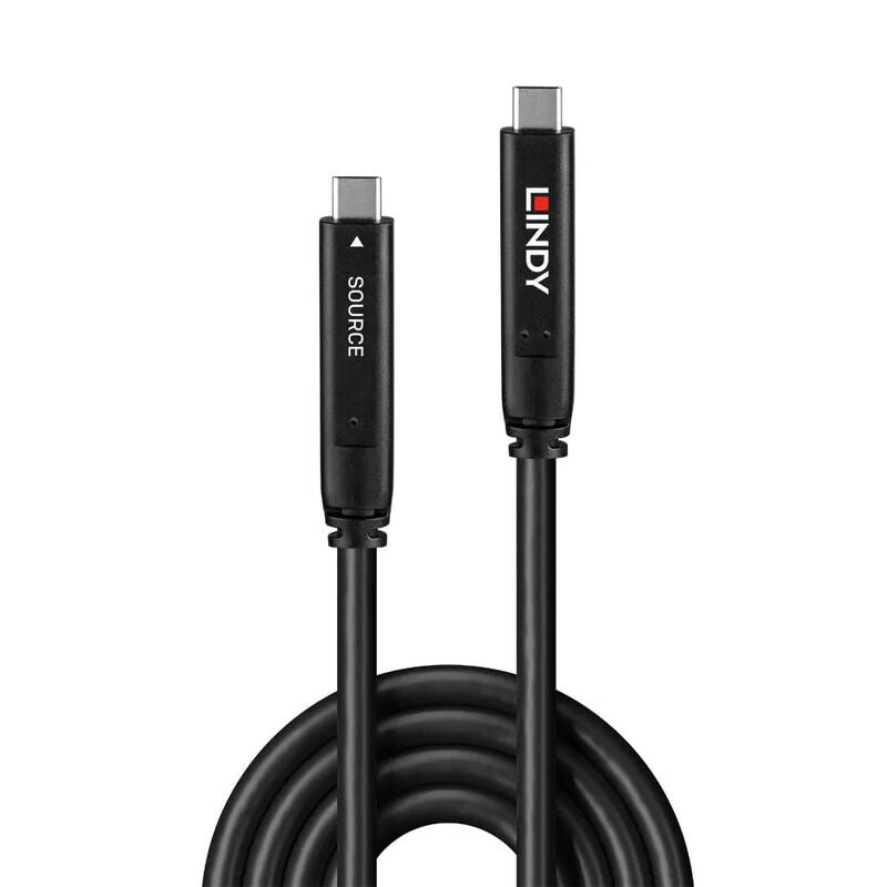 Lindy 10m USB-C Hybrid Cable: DP 1.4 Video & USB 3.2 Gen 2 Data Lindy