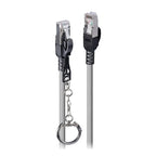 Lindy 1m Cat.6A S/FTP Locking Ethernet Cable - Grey Lindy