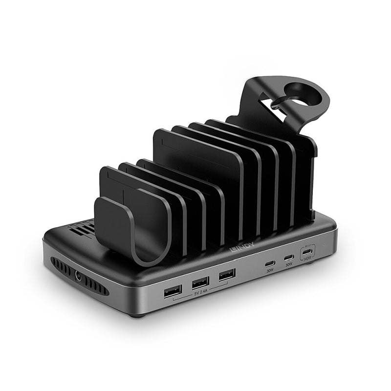 160W 6-Port USB Fast Charging Station for Multiple Devices Lindy