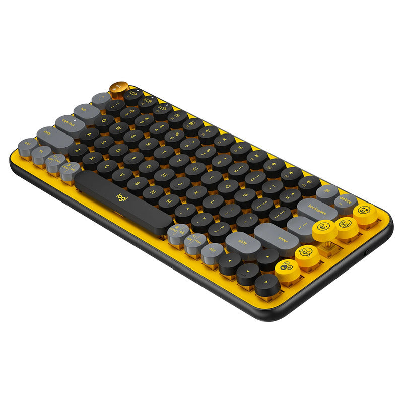 Logitech POP Keys Blast Yellow Wireless Bluetooth Mechanical Emoji Keyboard Logitech