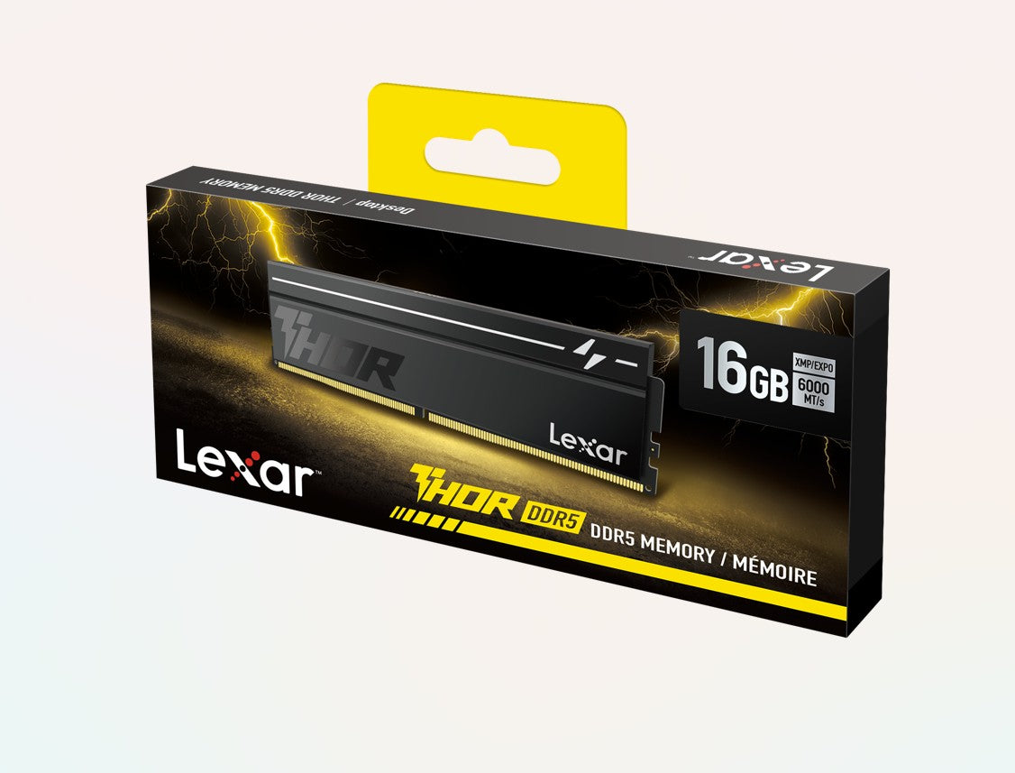 Lexar LD5U16G60C400V-RGS DDR5 UDIMM 16GB 6000 MT/s 1.4V CL40 THOR G2 OC HEATSINK BLACK RGB INTEL XMP 3.0 & AMD