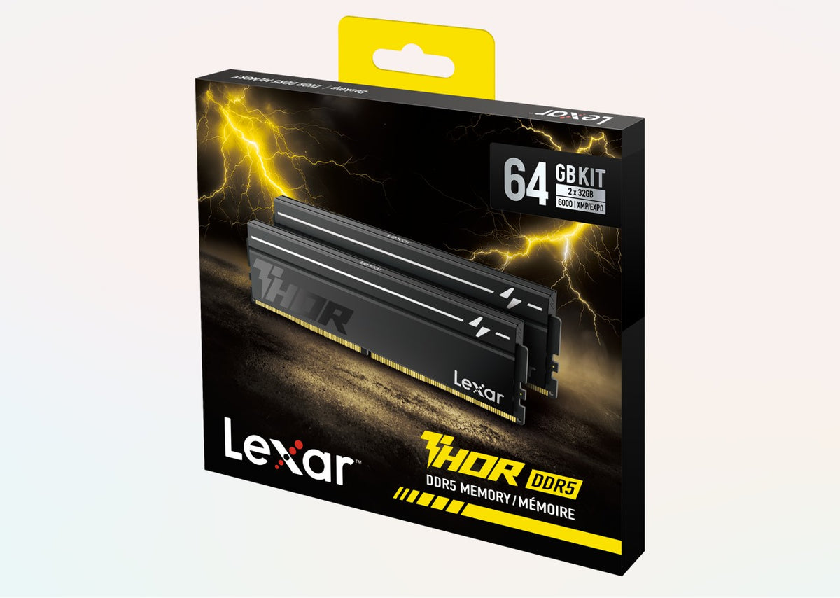 Lexar LD5U32G60C400V-RGD DDR5 UDIMM 64GB Kit (2 x 32GB) 6000 MT/s 1.35V CL40 THOR G2 OC HEATSINK BLACK GLOBAL