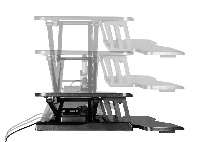 Brateck Electric Sit-Stand Desk Converter | Smooth Height Adjust & Keyboard Tray Brateck