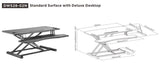 Brateck Gas Spring Sit Stand Desk Converter (950x615x110~505mm)with Keyboard Tray Deck(Standard MDF 
