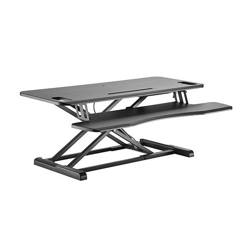 Brateck Gas Spring Sit Stand Desk Converter (950x615x110~505mm)with Keyboard Tray Deck(Standard MDF 