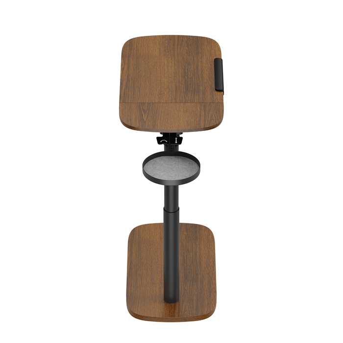 Brateck Gas-Lift Mobile Sit-Stand Side Table with Storage - Walnut Brateck