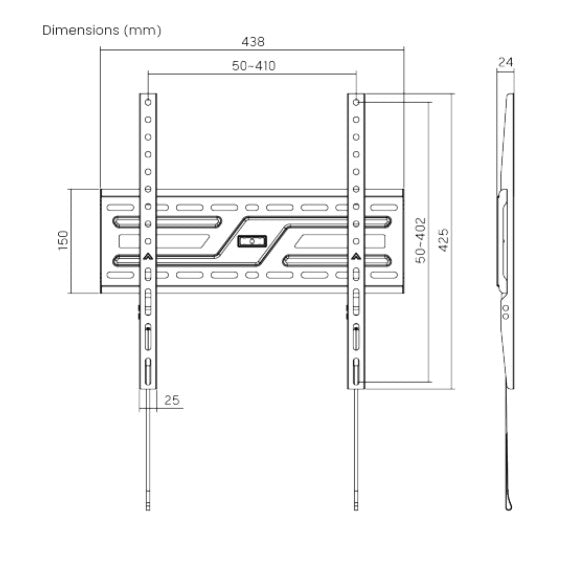 Brateck KL38-44F Slim Fixed TV Wall Mount for 32-75 Inch TVs Brateck