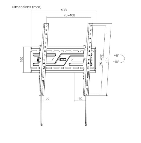Brateck KL38-44T Large Tilt TV Wall Mount for 32-75 Screens Brateck