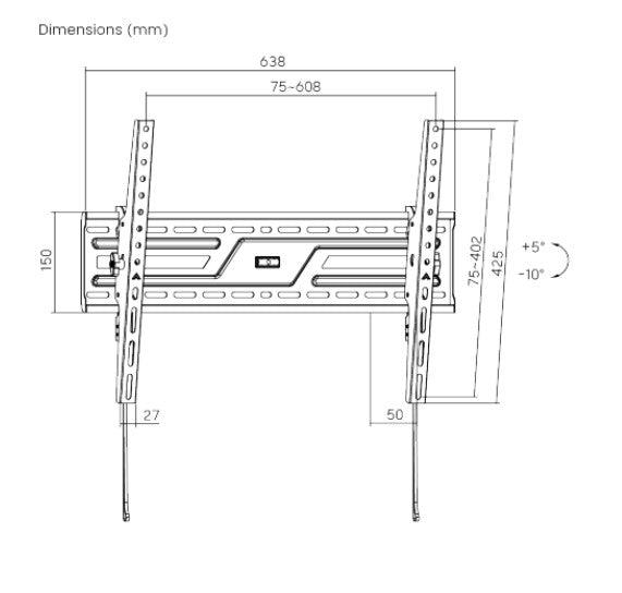 Brateck KL38-46T Heavy Duty Tilt TV Wall Mount for 37-86 TVs Brateck