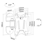Adjustable Swivel & Tilt TV Wall Mount for 13-27 Flat Screens Brateck