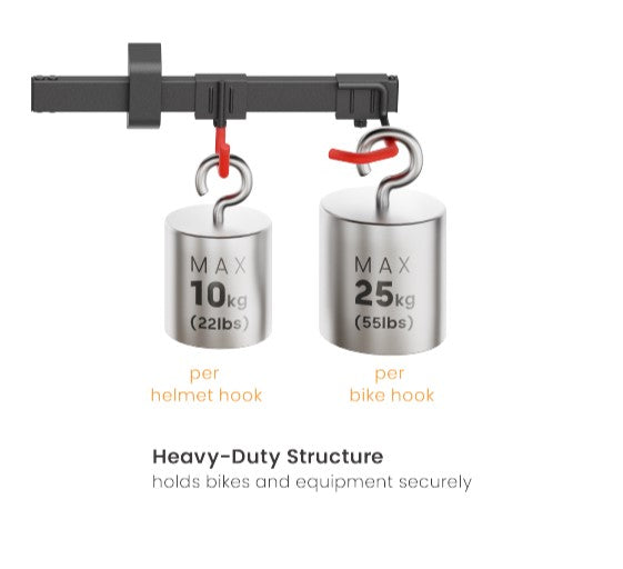 Brateck Heavy-Duty 2-Bike Wall Mount Rack | Adjustable Garage Storage