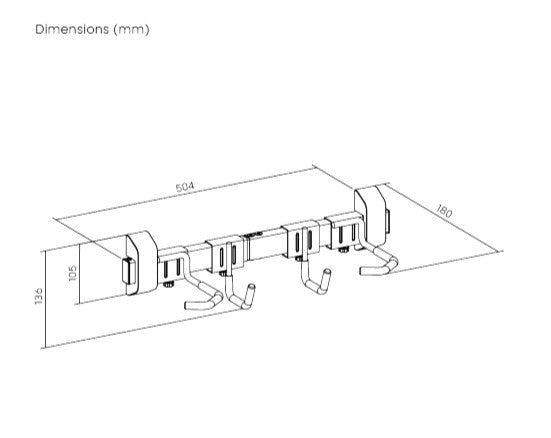 Brateck Heavy-Duty 2-Bike Wall Mount Rack | Adjustable Garage Storage