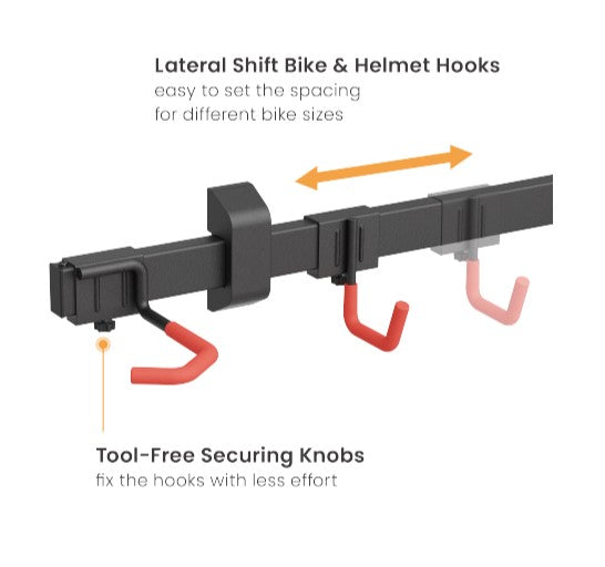 Brateck Wall Mounted Bike Rack for 3 Bikes - Heavy Duty Steel Brateck