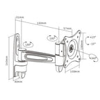 Brateck Full Motion Single Monitor Wall Mount for 13-27 inch Screens Brateck