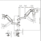 Brateck Dual Gas Spring Monitor Arm | 17-32 Screens | Ergonomic Brateck