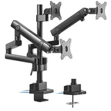 LUMI Triple Monitor Arm - Desk Mount with USB & Top Fix Brateck