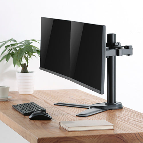 Adjustable Steel Dual Monitor Desk Mount | Ergonomic Arm Brateck