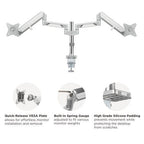 Ergonomic Gas Spring Dual Monitor Arm for 17-32 Screens Brateck