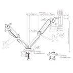Spring-Assisted Dual Monitor Arm | Adjustable Desk Mount 17-32 Brateck