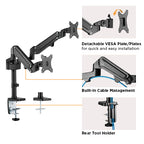Brateck Heavy-Duty Dual Monitor Gas Spring Arm | 17-32 Screens Brateck