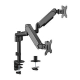 Brateck Dual Monitors Pole-Mounted Gas Spring Monitor Arm Fit Most 17'-32' Monitors Up to 9kg per sc - LDT48-C024