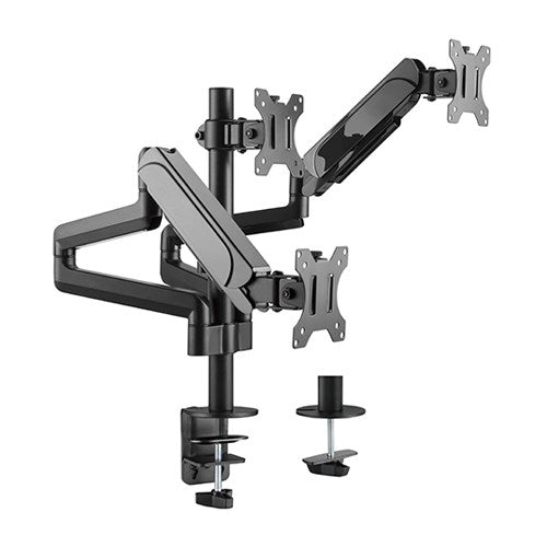 Brateck Triple Monitors Pole-Mounted Gas Spring Monitor Arm Fit Most 17'-27' Monitors Up to 7kg per - LDT48-C036