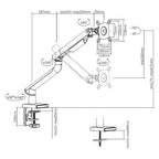 Premium Aluminum Adjustable Monitor Arm for 17-32 Screens Brateck