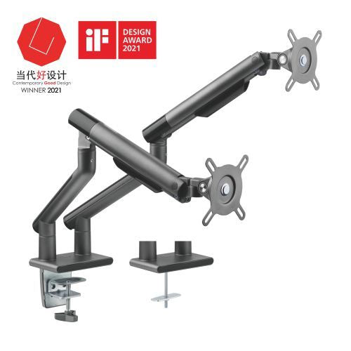 Brateck Slim Dual Monitor Arm | Spring-Assisted for 17-32 Screens Brateck