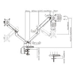 Brateck Slim Dual Monitor Arm | Spring-Assisted for 17-32 Screens Brateck